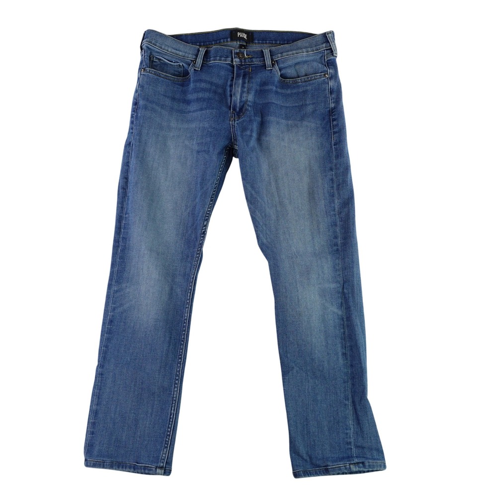 Paige Lennox Jeans Mens 34x27 Blue Slim Fit Medium Wash Stretch Denim Premium